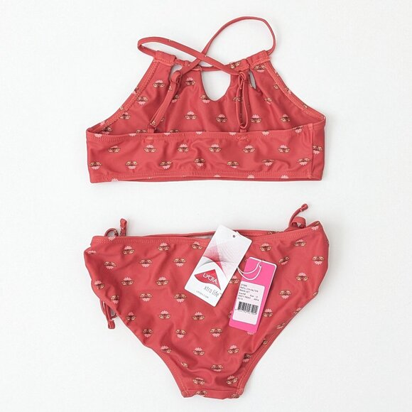 Seafolly Papillon Halter Bikini Set, Disty Print, Girls 12 - Picture 2 of 3